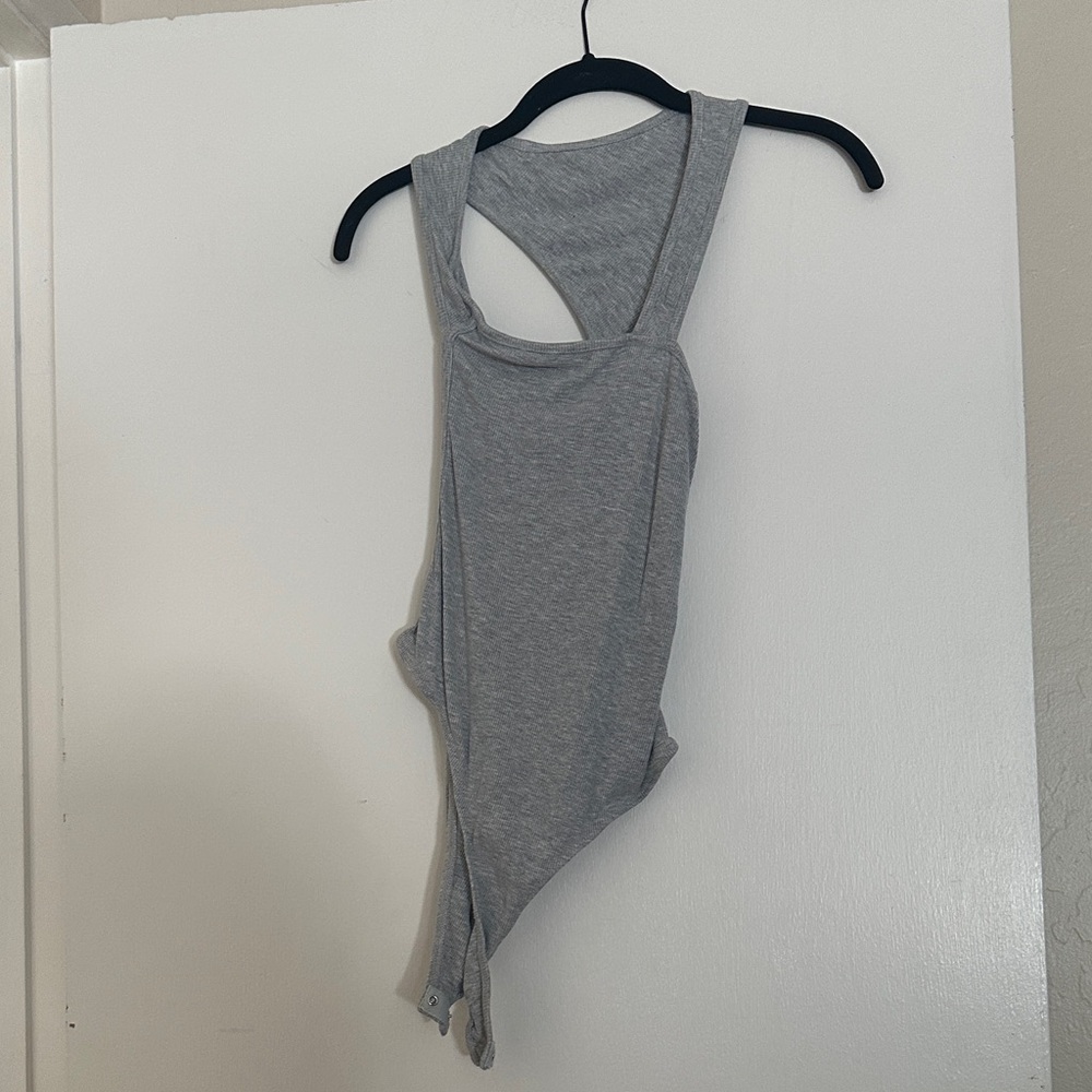 Superdown Heather Gray One Shoulder Bodysuit - image 3